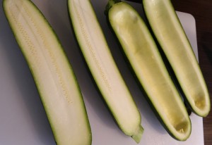 Courgettes uitgehold